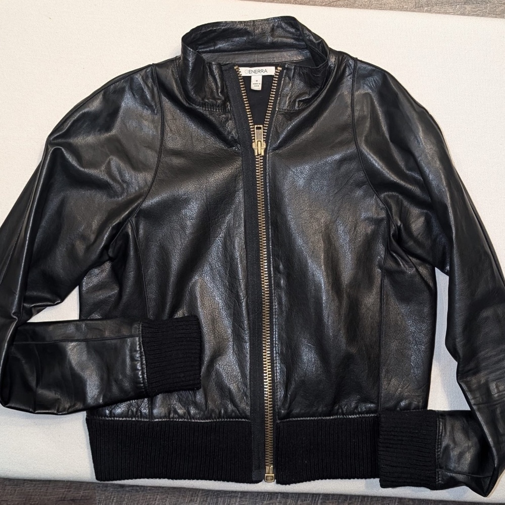 generra soft leather bomber